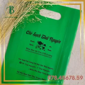 In Túi PE Hột Xoài - Túi Màu Xanh Lá - Bao Bì Tâm Bình