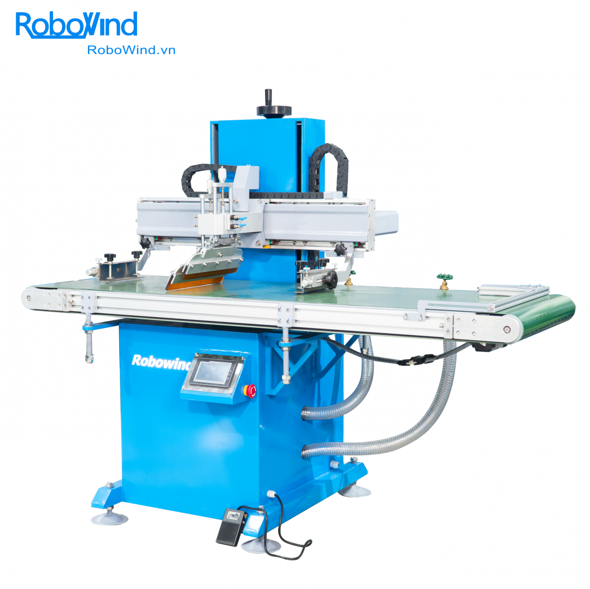may-in-lua-phang-ham-ech-robowind Máy in lụa phẳng hàm ếch Robowind